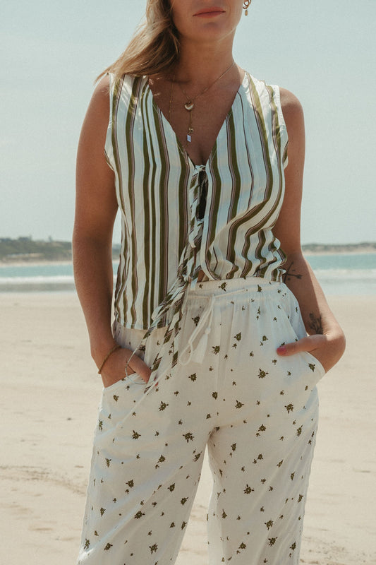 Matlack Pant - White Ditsy