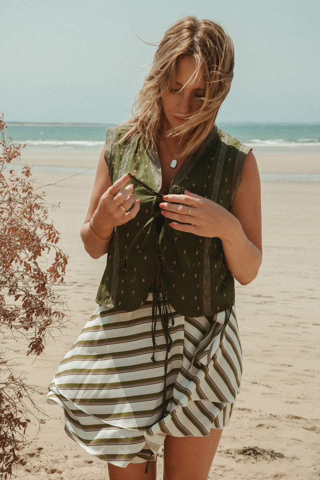 Betsy Vest - Olive Bandana