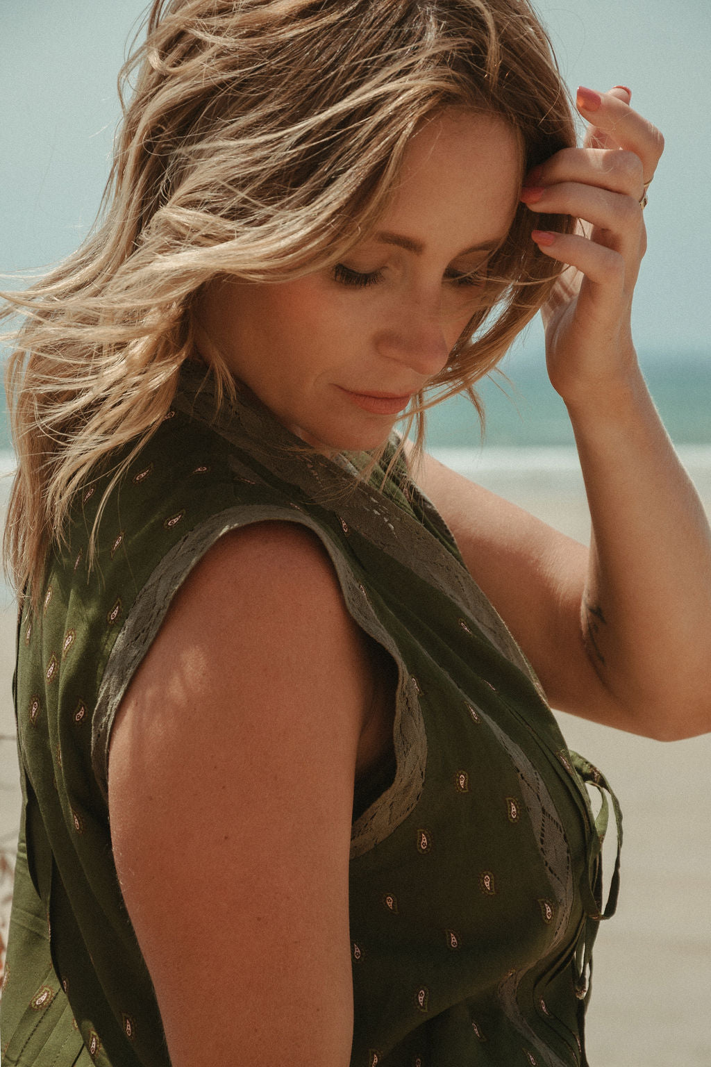 Betsy Vest - Olive Bandana