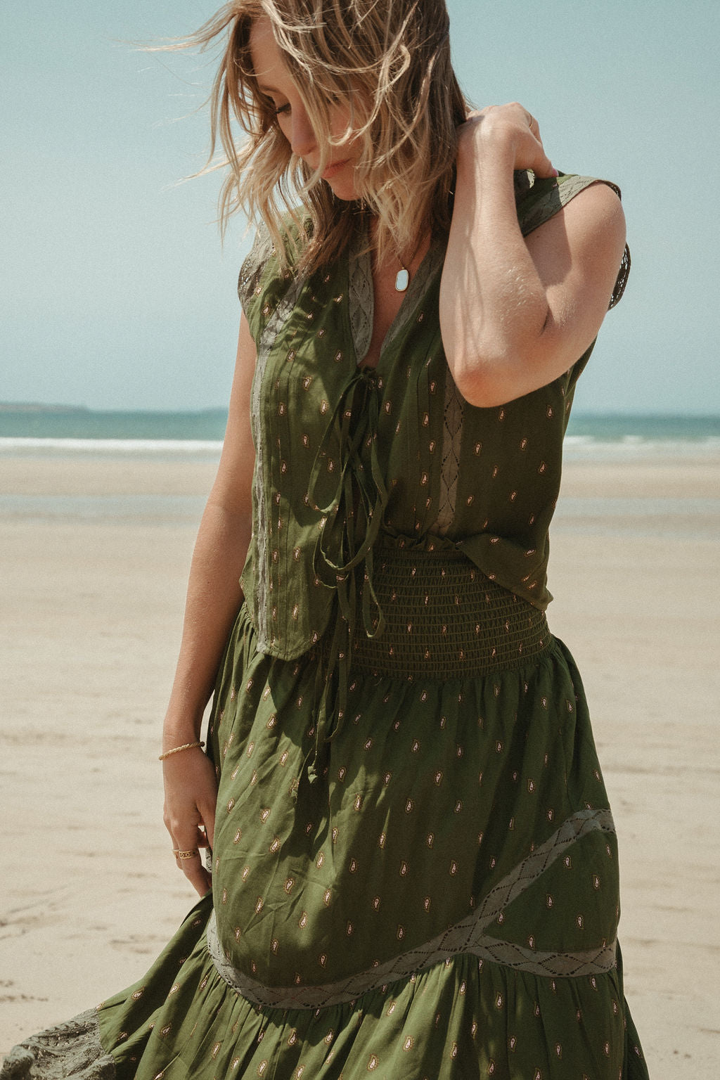 Betsy Vest - Olive Bandana