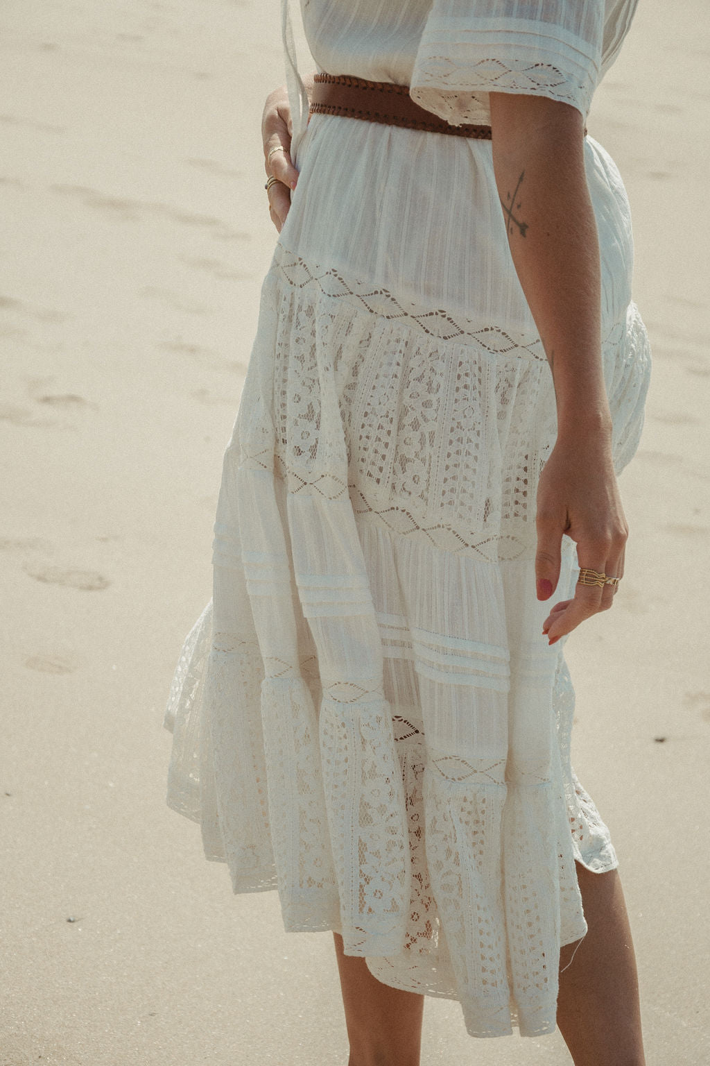 Elizabeth Midi Dress - White