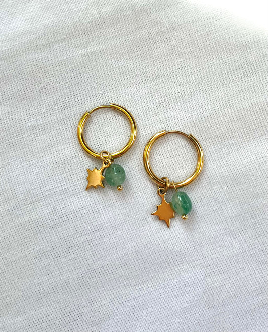 Celestial Gem Huggies | Adventurine