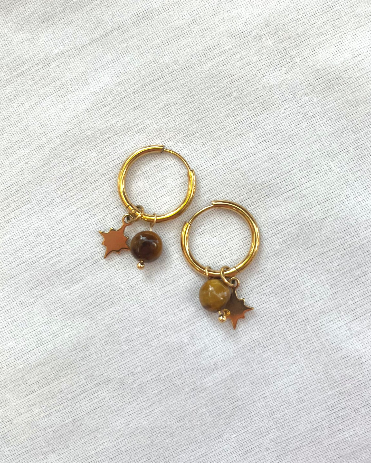 Celestial Gem Huggies | Tigers Eye