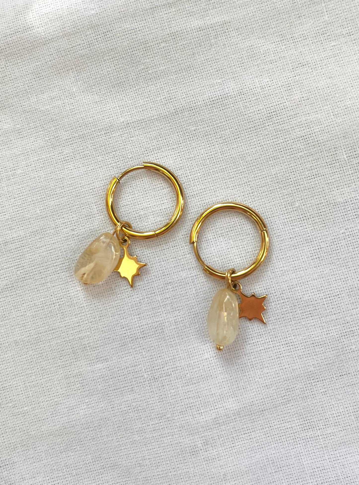 Celestial Gem Huggies | Citrine