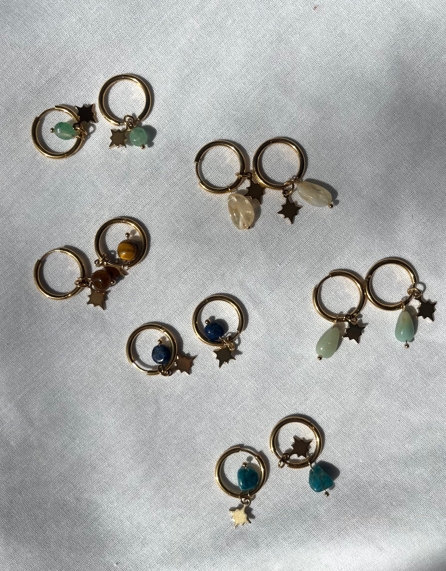 Celestial Gem Huggies | Adventurine