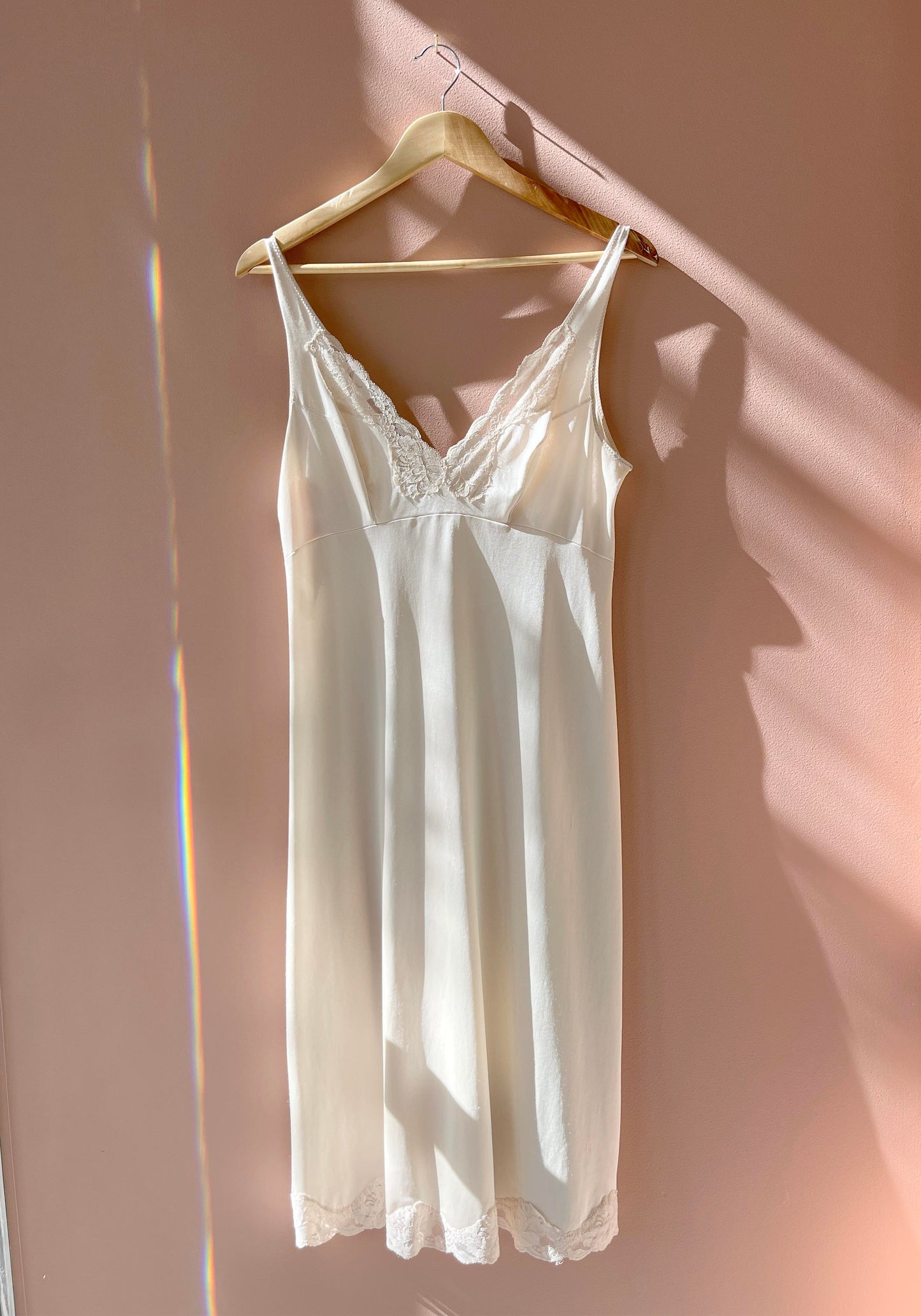 RENEW | Cream Silk Lace Slip Dress
