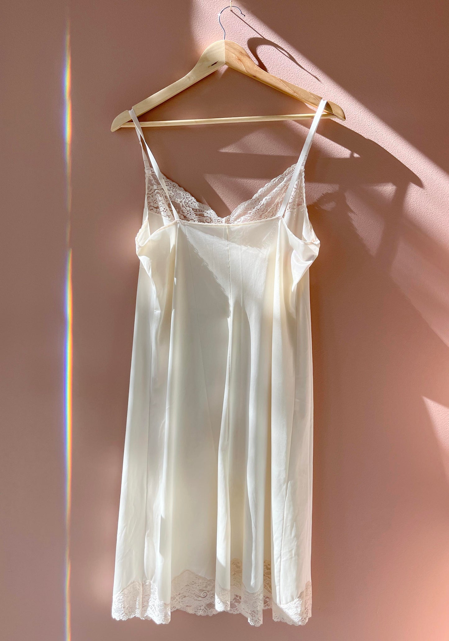RENEW | Cream Silk Lace Slip Dress With Rosette