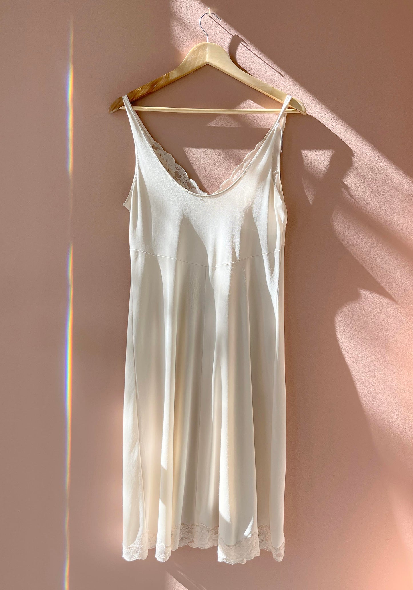 RENEW | Cream Silk Lace Slip Dress