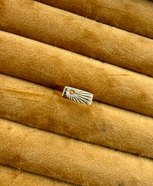 Sunrise Ring - Orange Opal & 18K Gold Plated