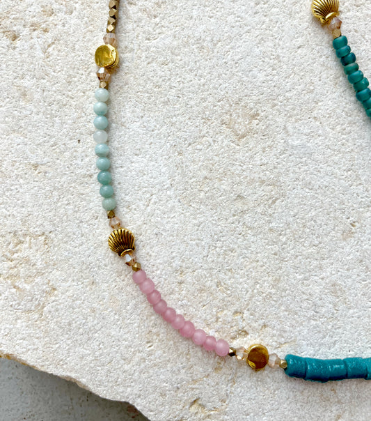 El Mar Ceramic and Gemstone Necklace