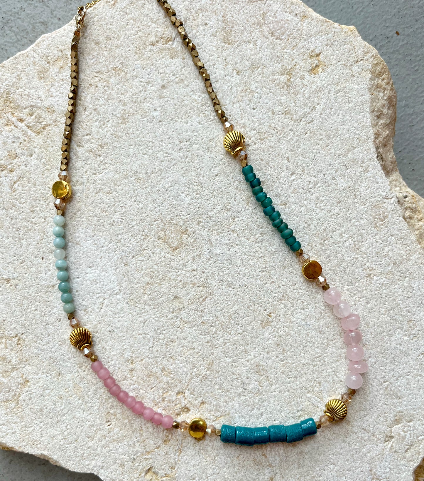 El Mar Ceramic and Gemstone Necklace