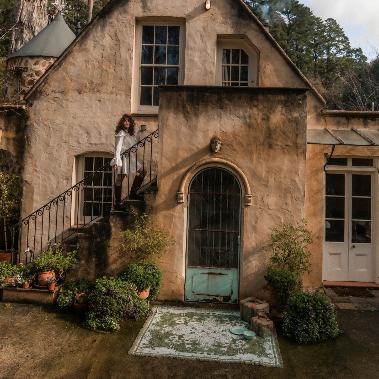 Ornate Floral Throw - Fern