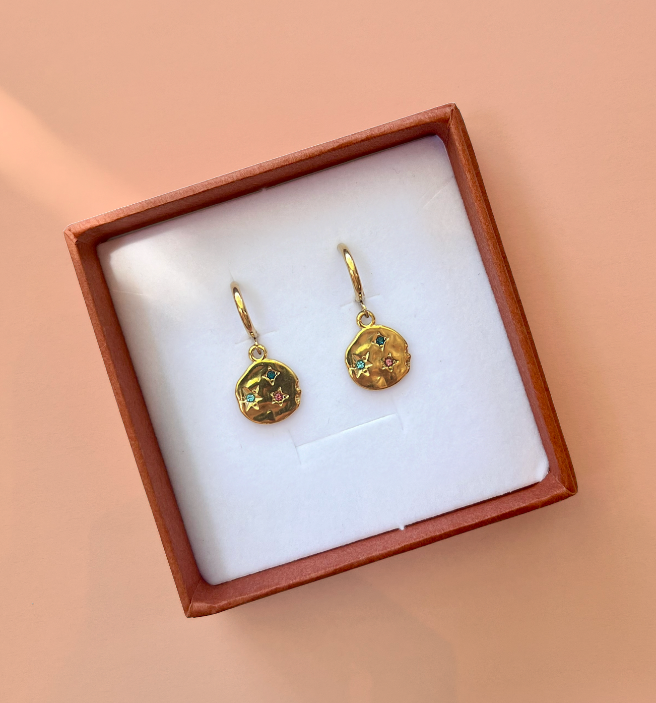 Hammered Multicolour Circular Hoops