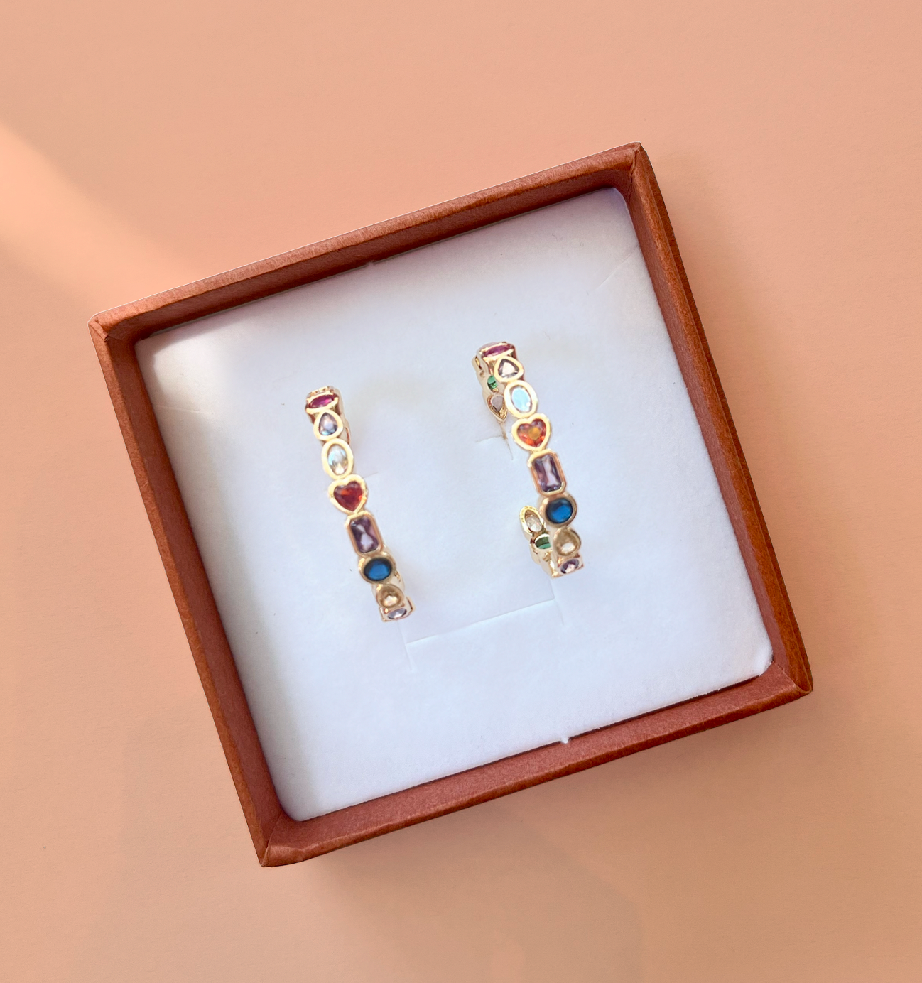 Multicolour Zirconia Big Half Hoops