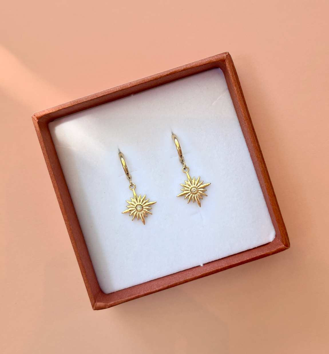 Star Zirconia Hoops Gold