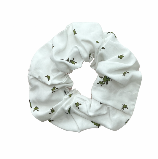 Remnant Scrunchie - White Ditsy