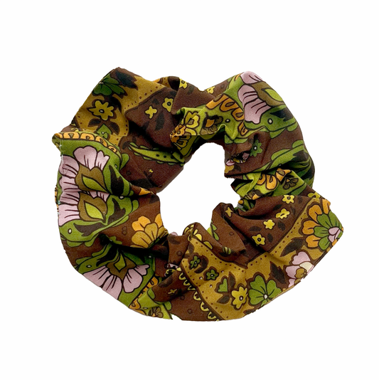 Remnant Scrunchie - Brown Paisley