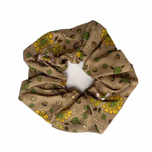 Remnant Scrunchie - Brown Floral