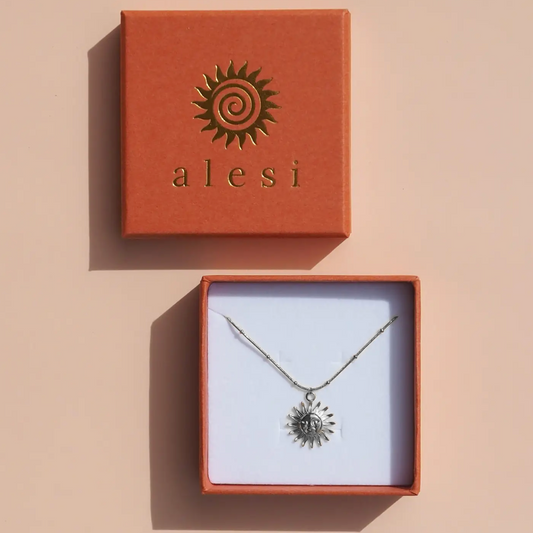 Alesi Silver Necklace - Sun Face