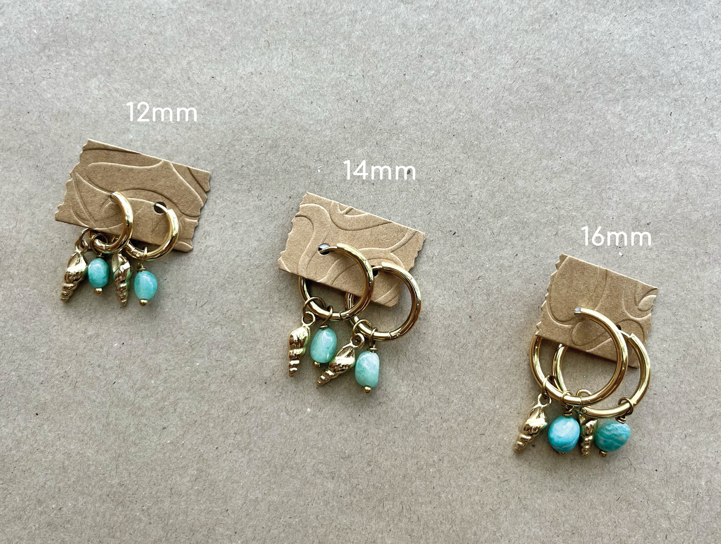 Worm Snail Shell Earrings - Aquamarine