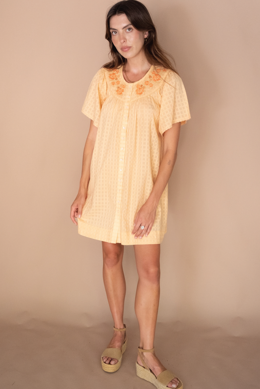 September - Betty Embroidered Smock Dress