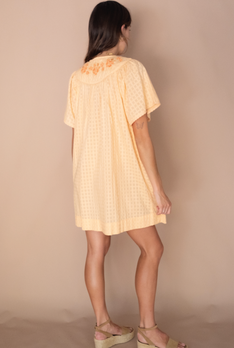 September - Betty Embroidered Smock Dress