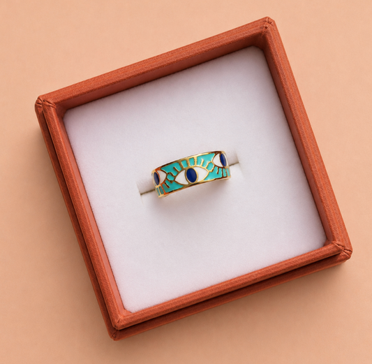 All Seeing Eye Enamel Ring