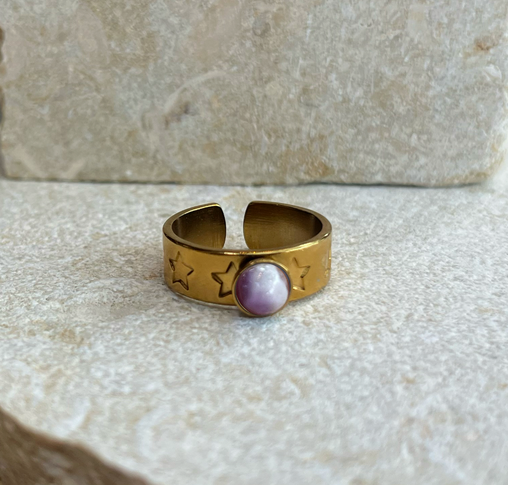 Star Gemstone Adjustable Ring