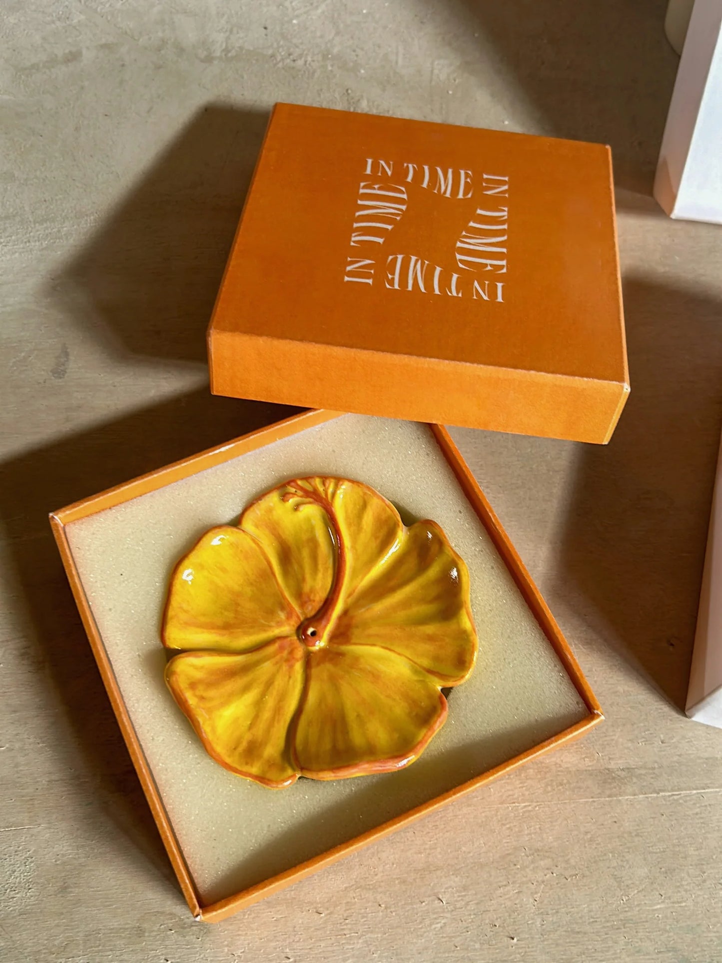 Hibiscus Ceramic Incense Holder