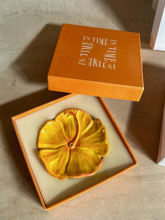 Hibiscus Ceramic Incense Holder