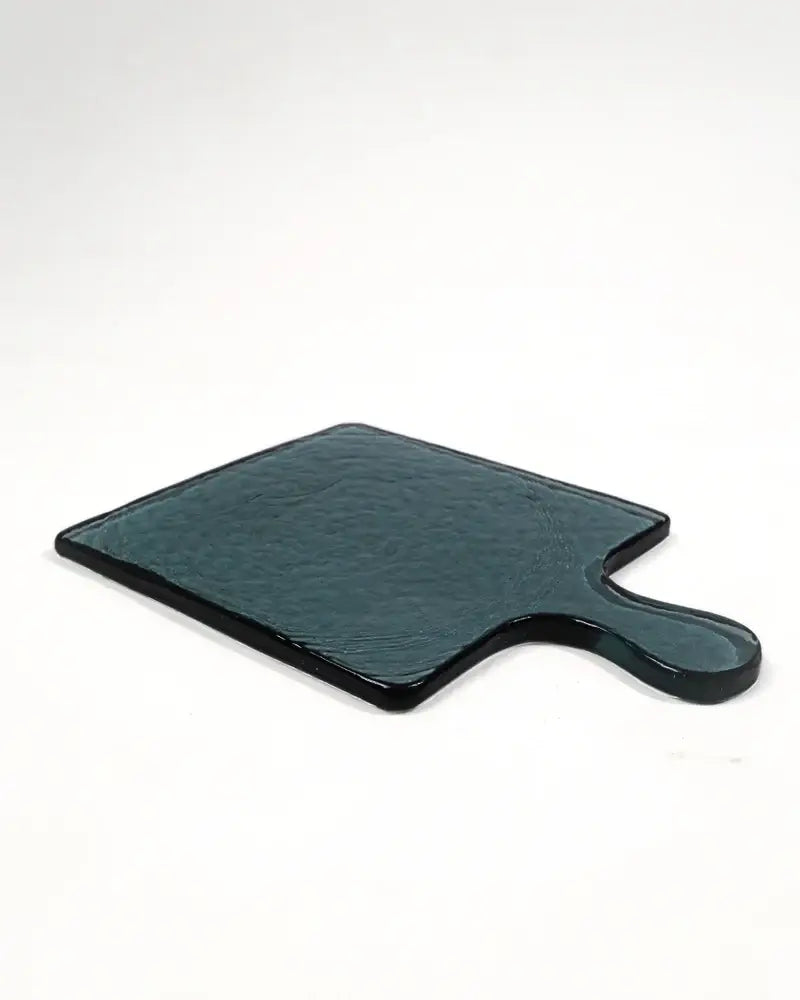 Hammered Glass Square Serving Board: Green
