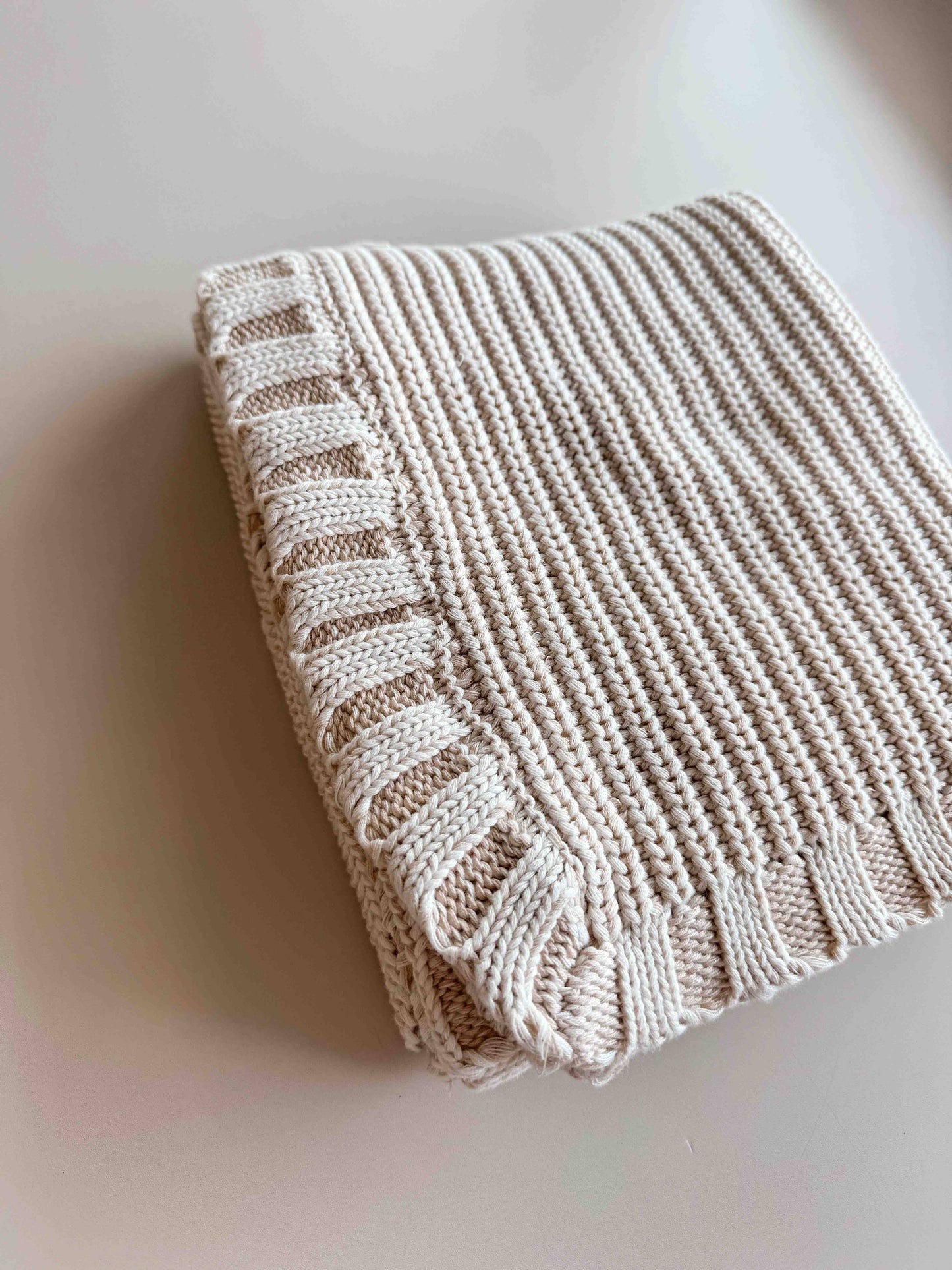 Chunky Knit Blanket | Oat