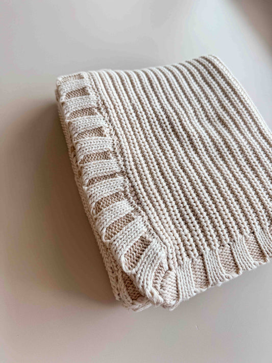 Chunky Knit Blanket | Oat