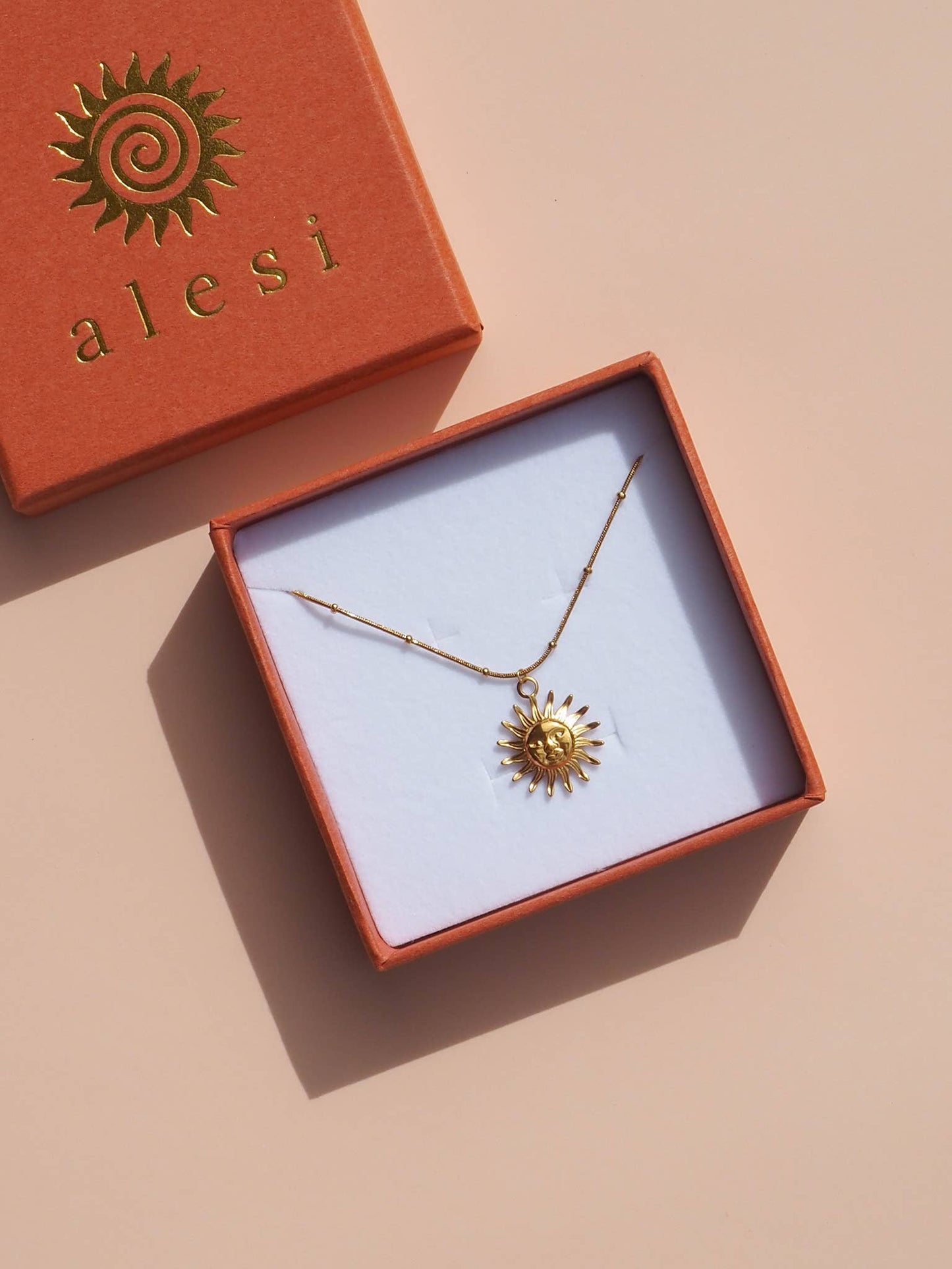 18K Gold Sun Satellite Necklace