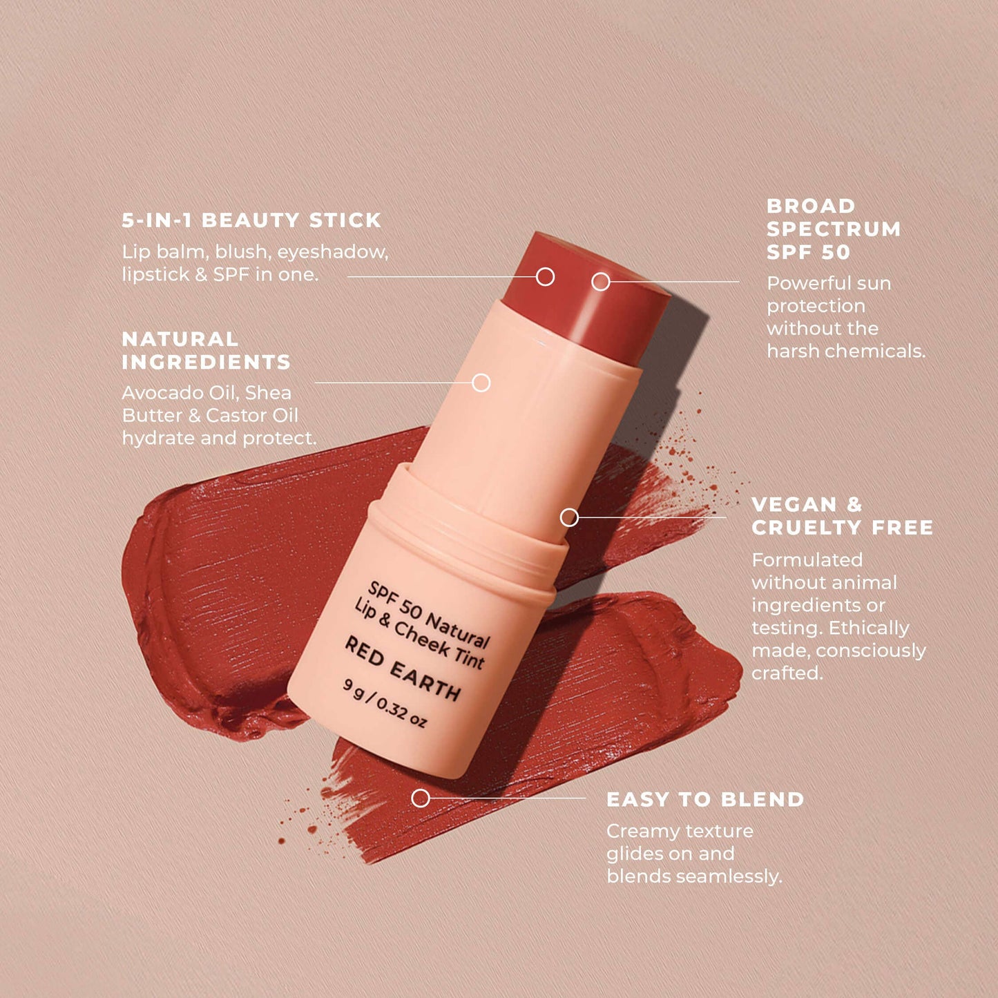 SPF 50 Natural Lip & Cheek Tint: Nude