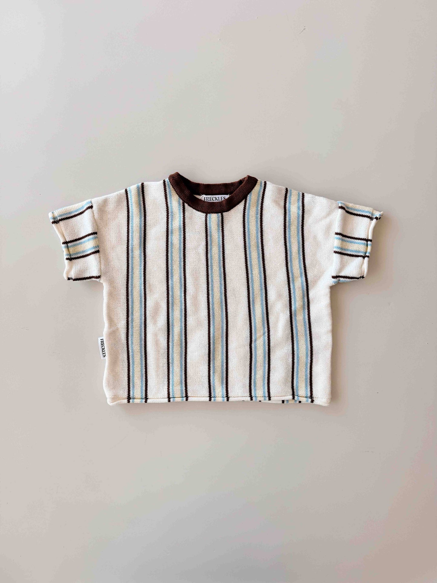 Retro Stripe Knit Top - Azure