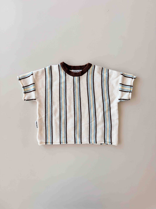 Retro Stripe Knit Top - Azure