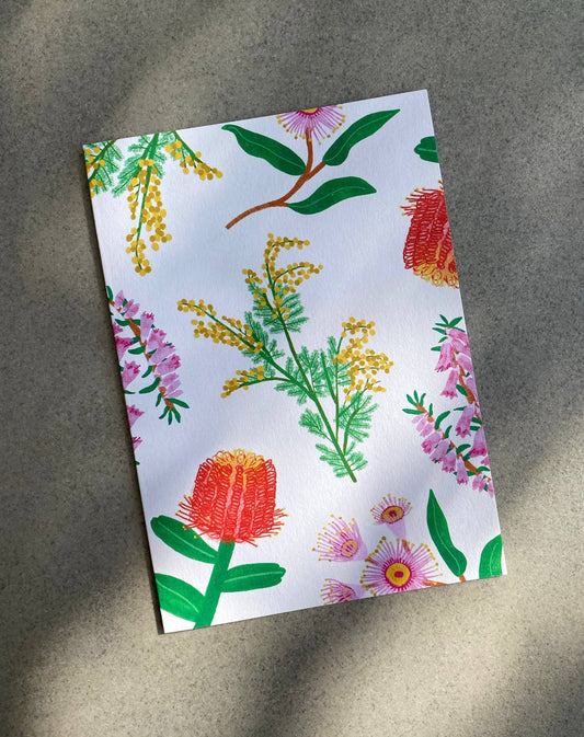 Australian Wildflower Card - Illustrated Floral Greeting