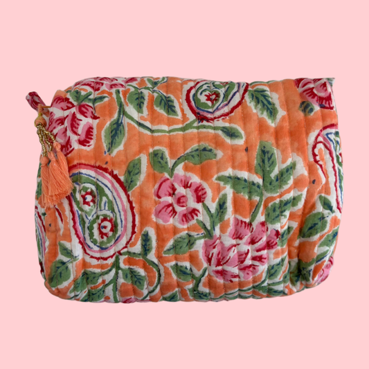 Cosmetic Bag Coral Paisley - Large