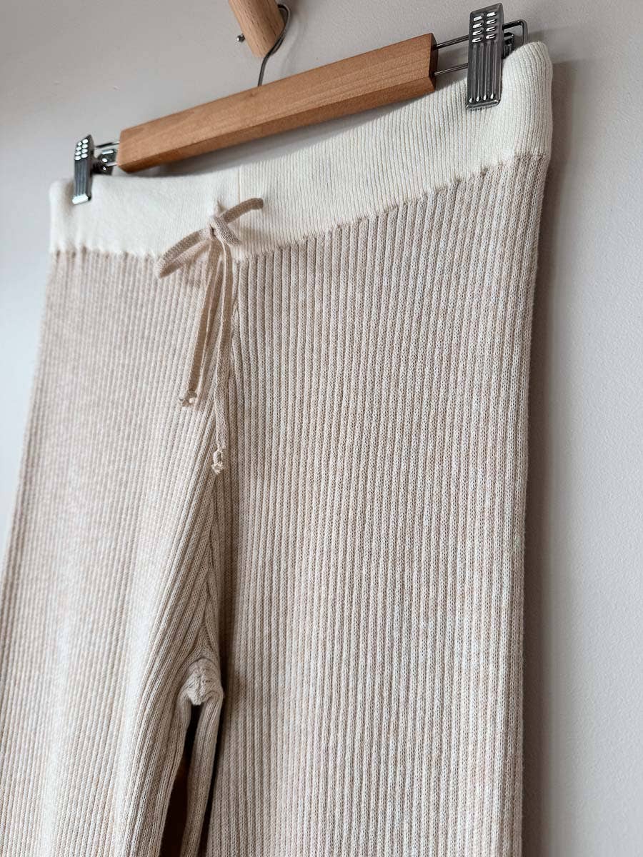 Women's Fine Rib Pants - Sand