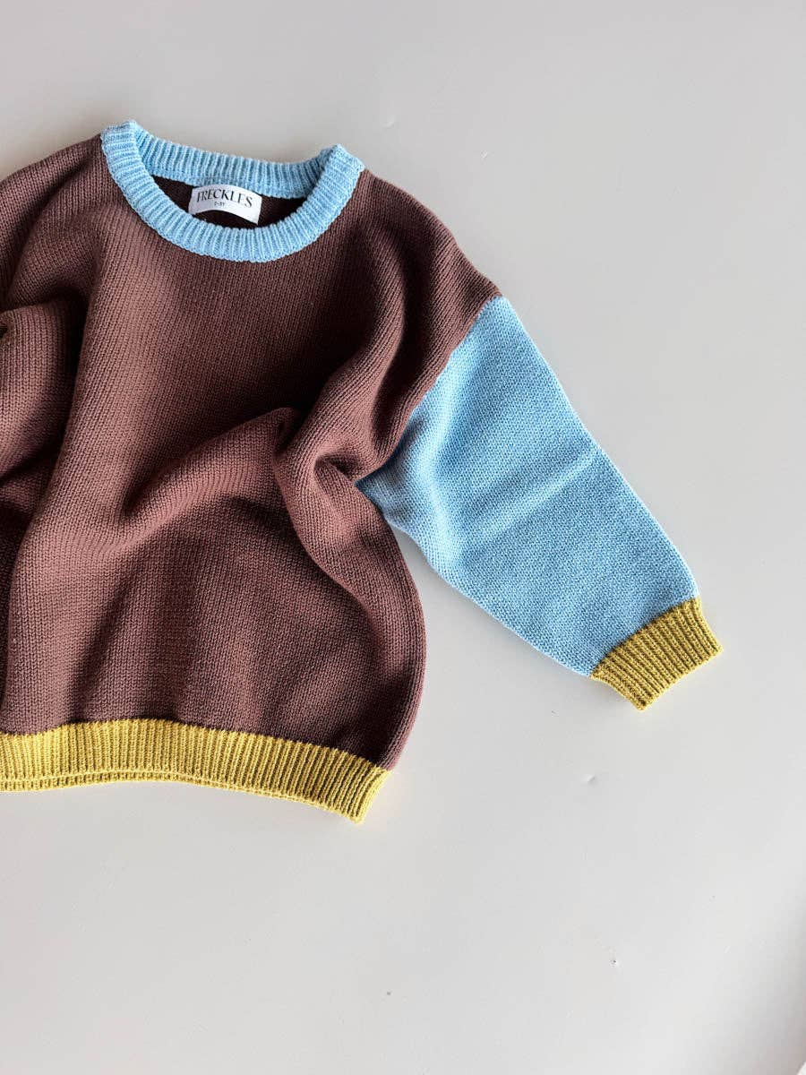 Cotton Knit Jumper  | Brown/Blue/Green