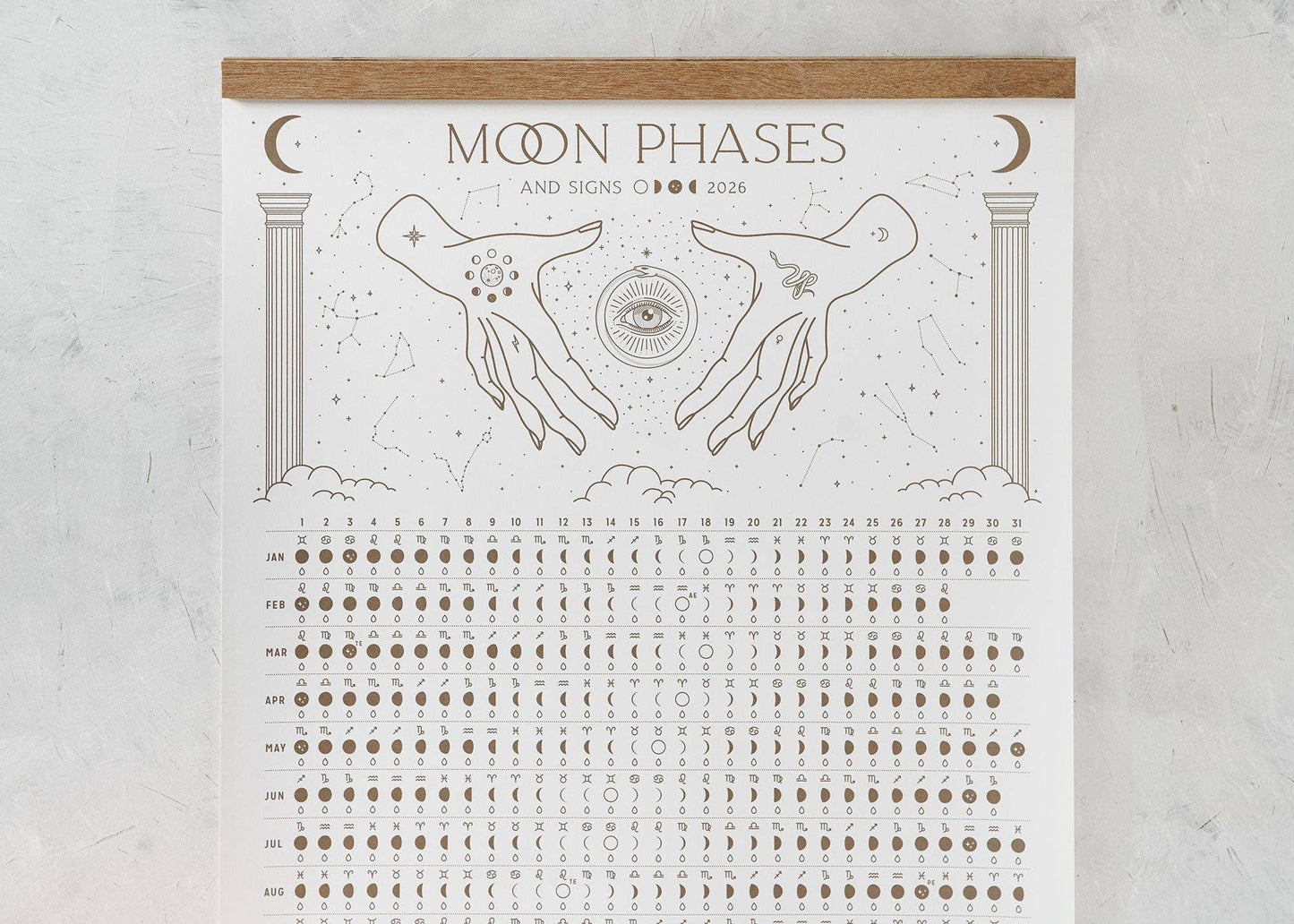 2026 Moon Phases + Signs Calendar