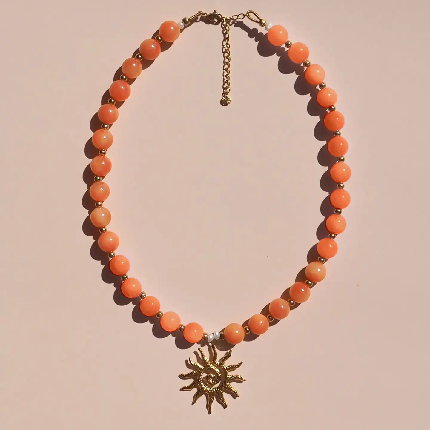 Juicey Orange Gold Sun Necklace