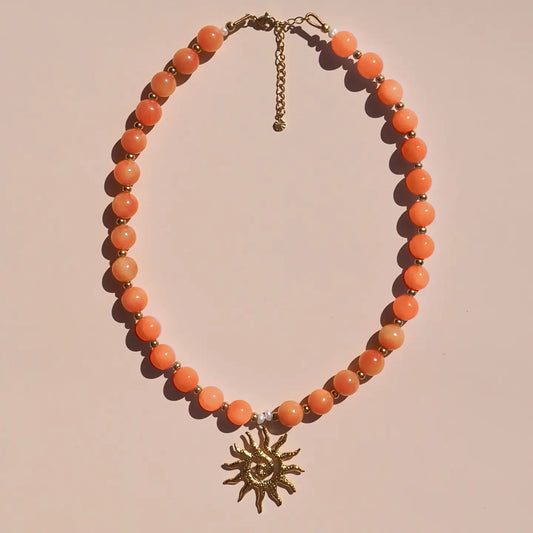 Juicey Orange Gold Sun Necklace