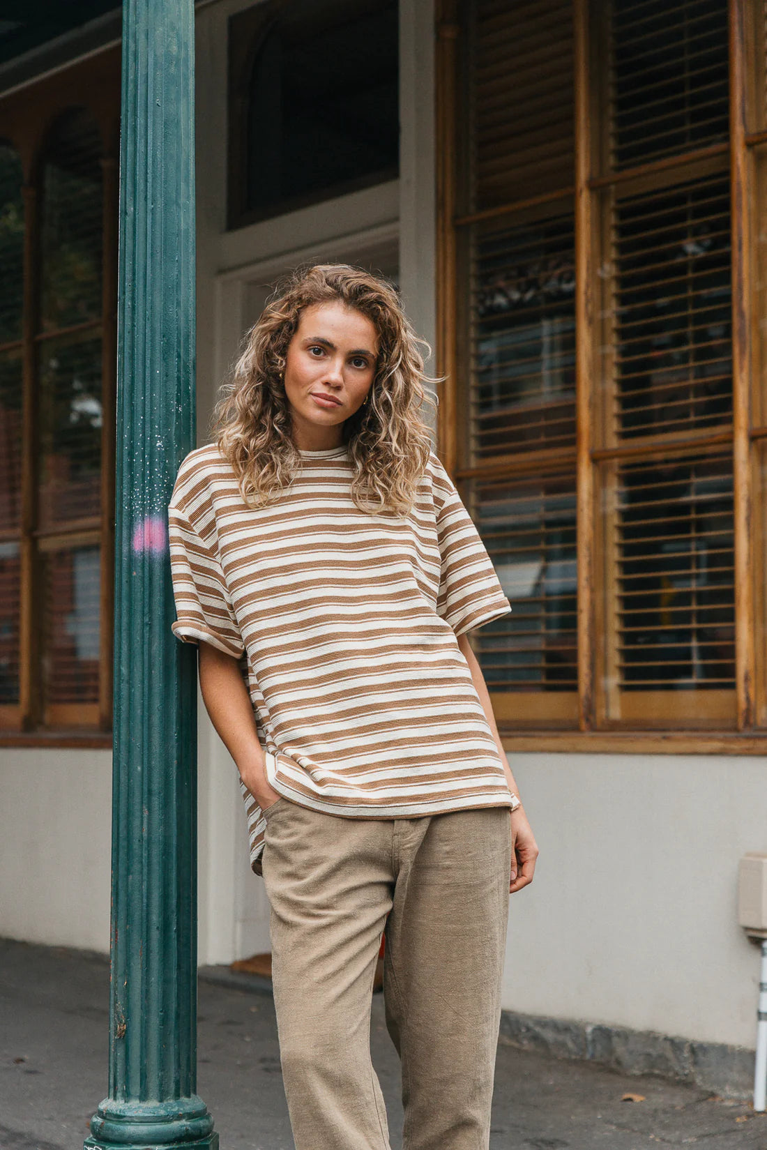 Stripe Textured  Tee  | Unisex