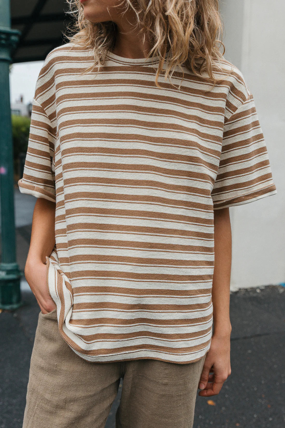 Stripe Textured  Tee  | Unisex