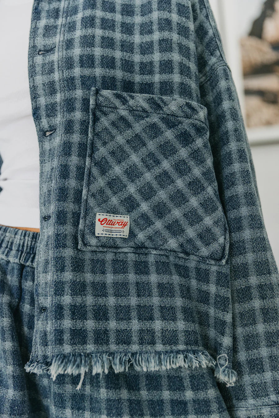 Weston Checkered Denim Jacket  | Unisex