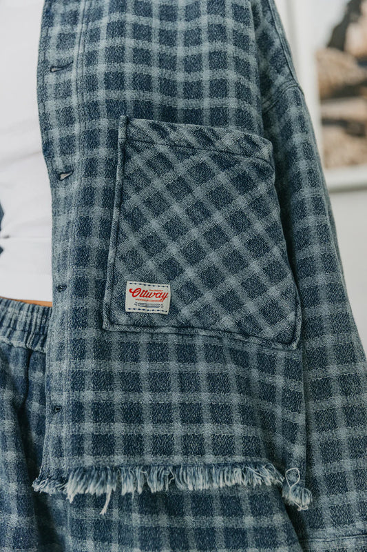 Weston Checkered Denim Jacket  | Unisex