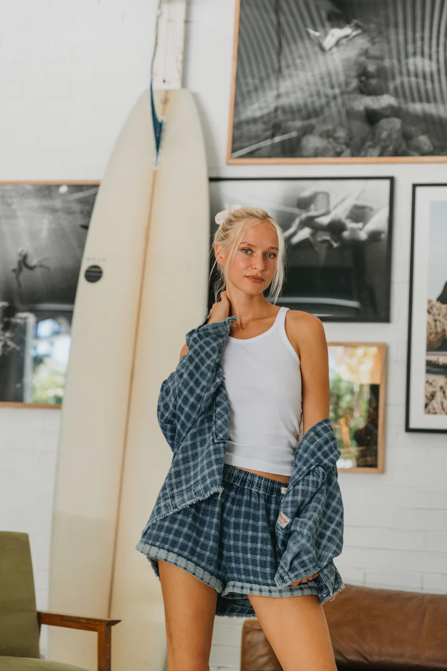 Weston Checkered Denim Jacket  | Unisex