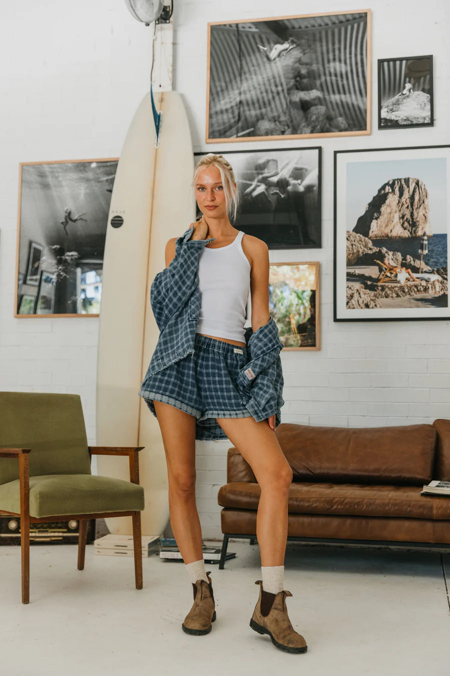 Weston Checkered Denim Jacket  | Unisex